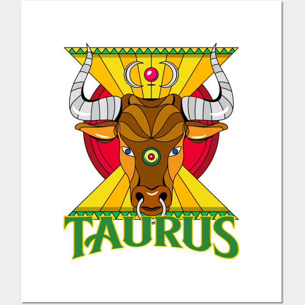 Taurus Zodiac Design Wall Art by Tip Top Tee's